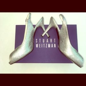Stuart Weitzman Litely (Silver, mini-glitter) Pump
